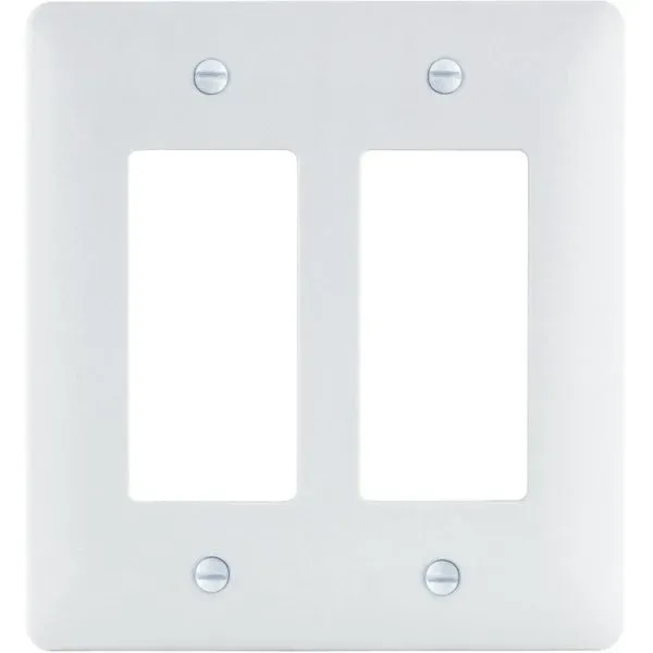 Titan3 2-Gang Plastic Decorator Wall Plate, White Textured Package Of 5