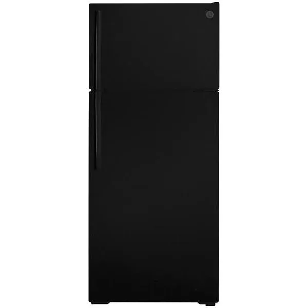 GE 17.5 cu. ft. 28in. Top Freezer Refrigerator, Black
