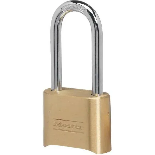 Master Lock 2 In W Resettable Combination Padlock With 2-1/4 In Shackle In Brass