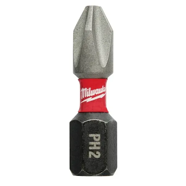 Milwaukee Shockwave Impact Duty 1 In. Phillips #2 Steel Insert Bit Set (25-Pack)