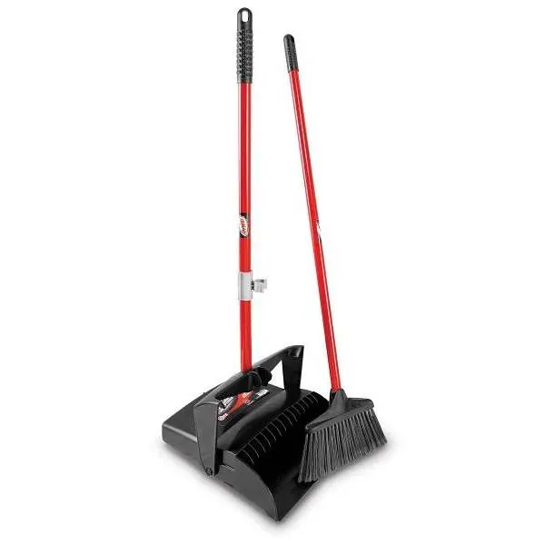 Libman Lobby Dust Pan And Open Lid Broom, 12" W, Set Case Of 2