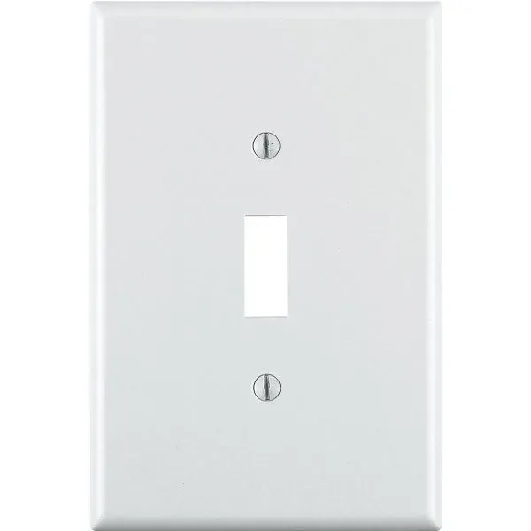 Leviton 1-Gang Jumbo Toggle Wall Plate, White