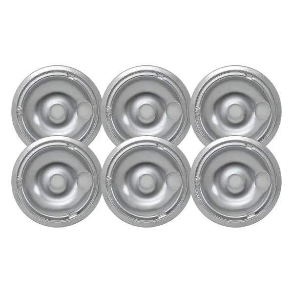 8" Chrome Drip Bowl For Ge/Hotpoint, Package Of 6