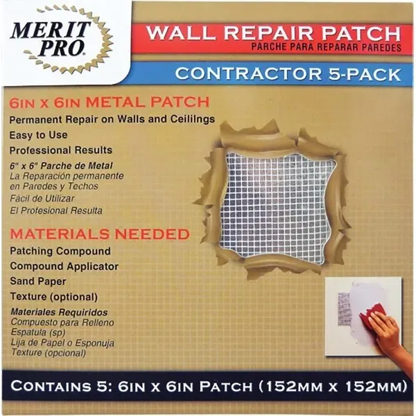 FD Merit Pro 03220 6" X 6" Wall Repair Patch, Case Of 5