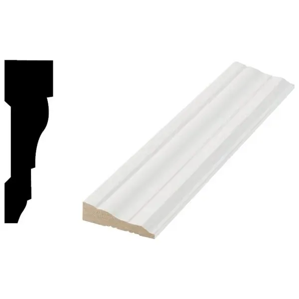 FD Woodgrain Distribution 366 19/32" X 2-1/4" X 7' Primed Mdf Door And Window Casing Package Of 5