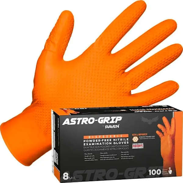Sas Safety Astro-Grip Disposable Nitrile Gloves - X-Large - Package Of 100
