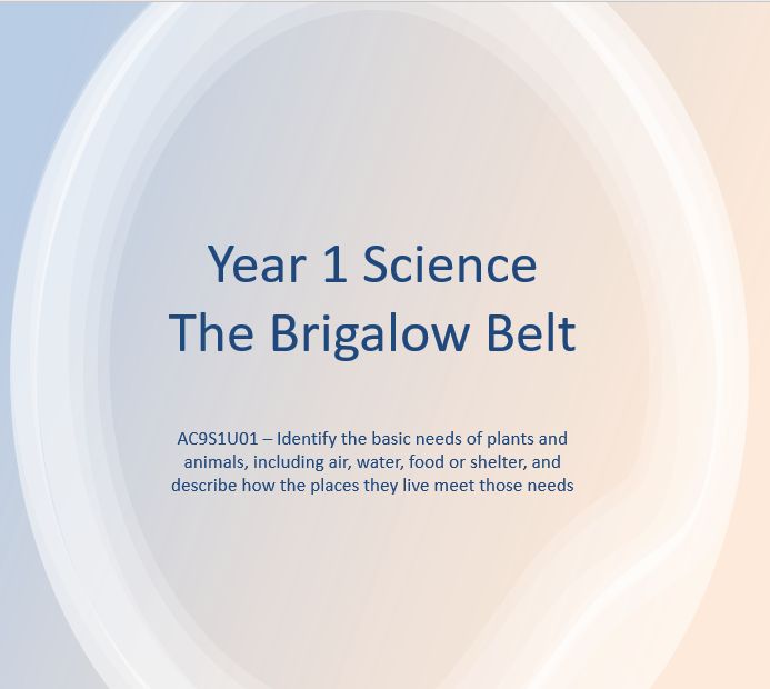 Brigalow Belt - Teacher Resource Pack - Year 1 Science AC9S1U01