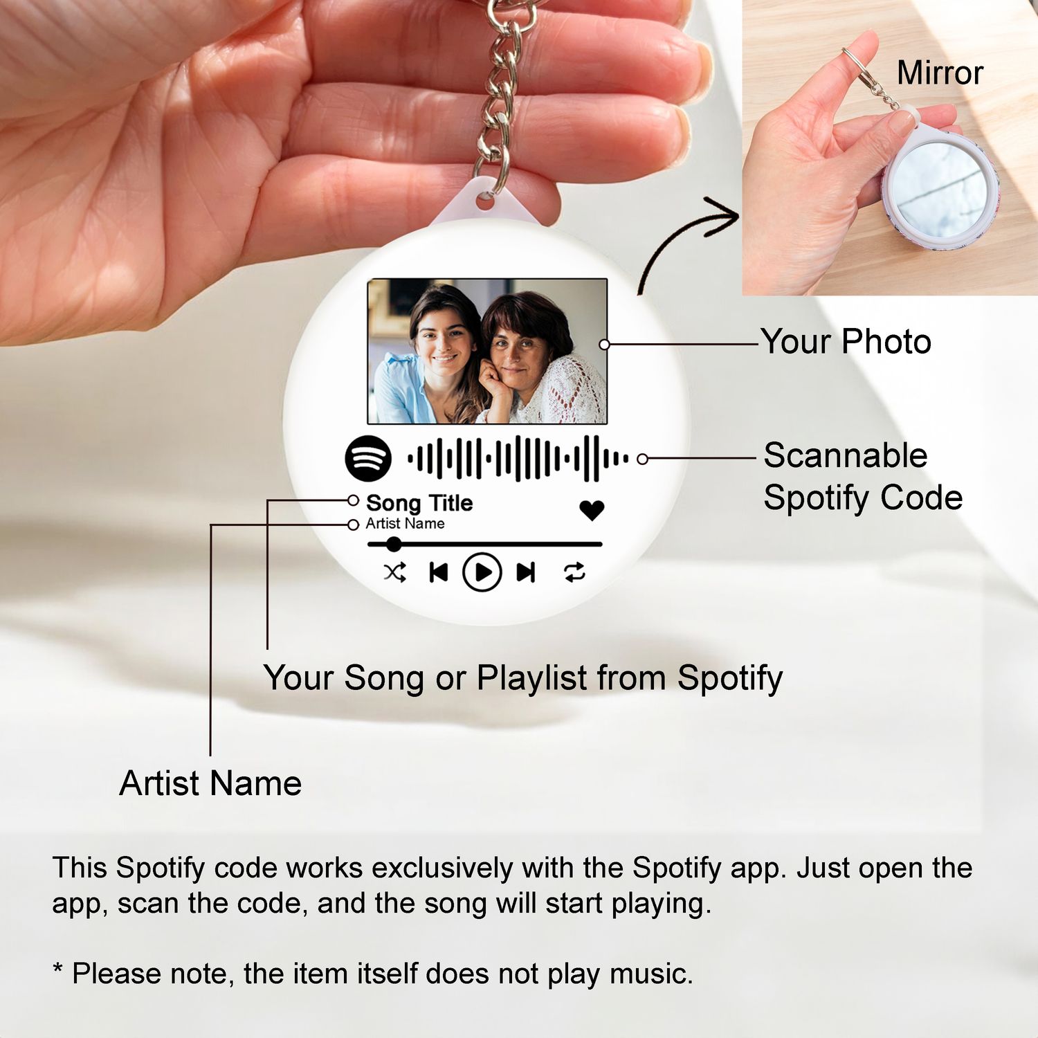 Personalized Spotify Code Keychain or Magnet