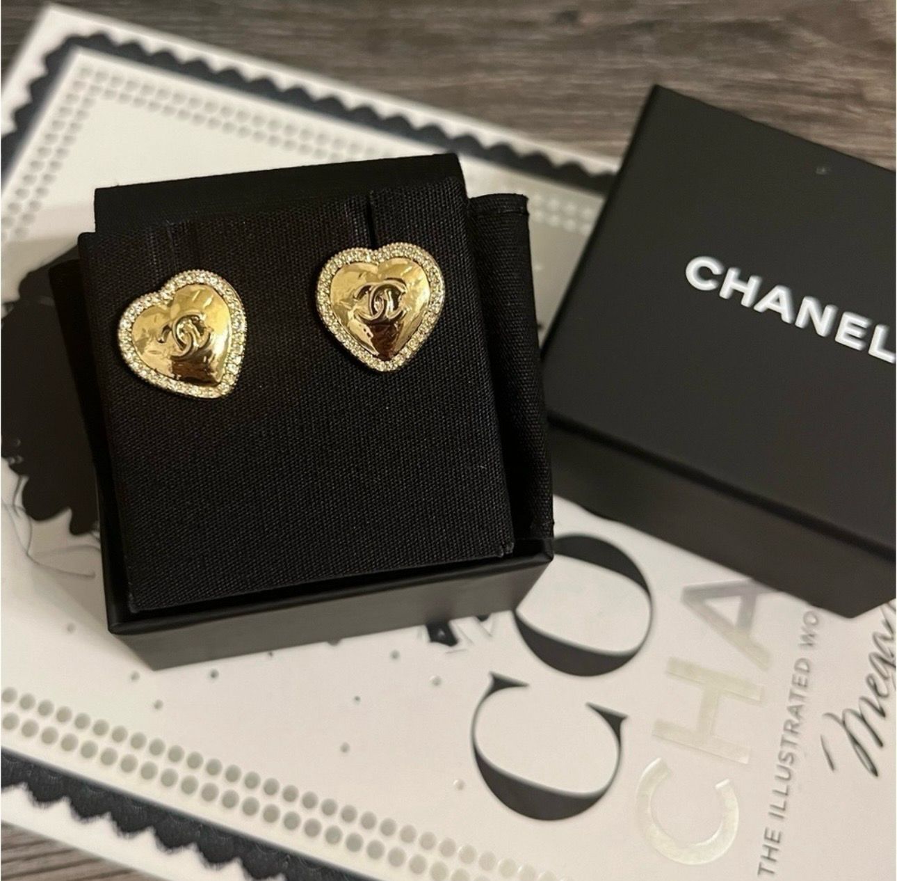 CHANEL GOLD HEART EARRINGS