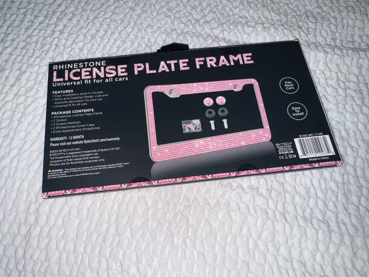 New pink bling license plate 