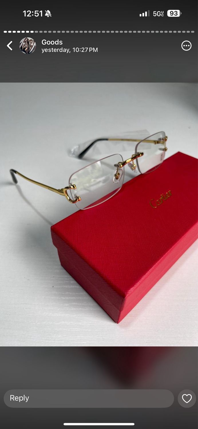 Cartier glasses new CEAR LENSE / GOLD FRAME