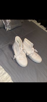  platform WHITE HIGH TOP SNEAKERS size 8 women 