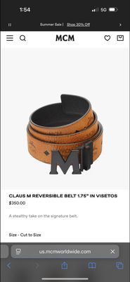 MCM BELT SIZE 32-36 MEN NEW 