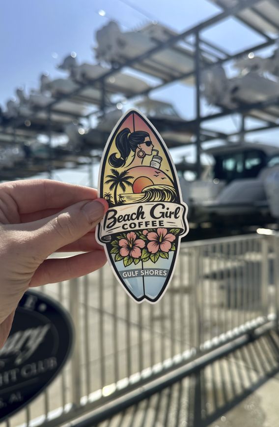Surfboard Beach Girl Sticker