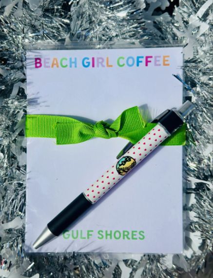 Beach Girl Coffee Notebook and Pen set
