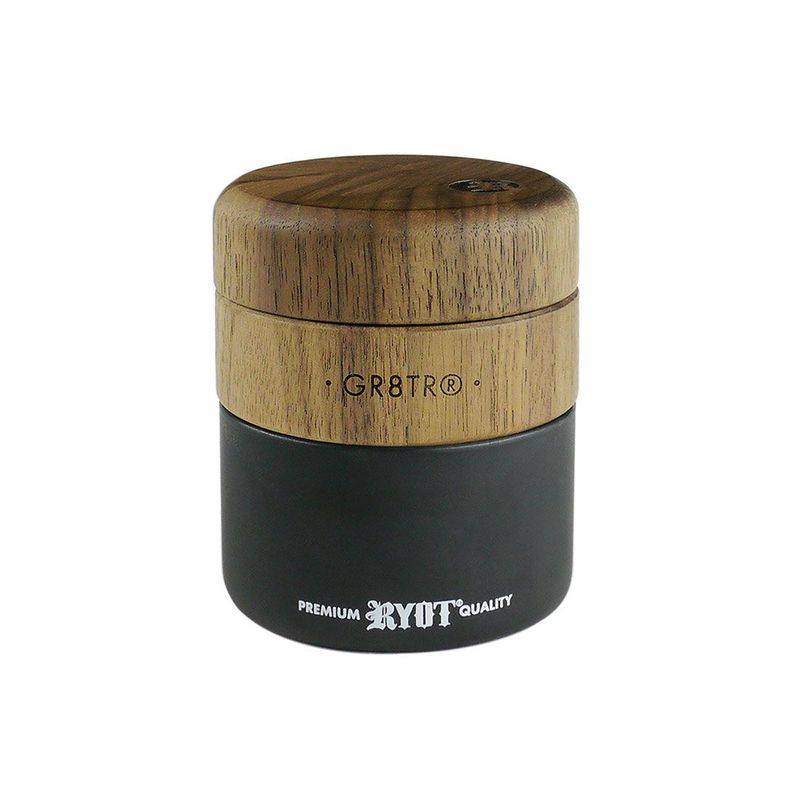 RYOT® Wood Top GR8TR with Black Glass Jar Body