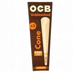OCB Virgin Unbleached King Size Pre-Rolled Cones - 3 Pack