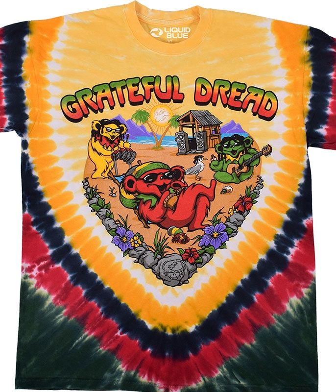 Grateful Dead Positive Vibrations Tie-Dye T-Shirt