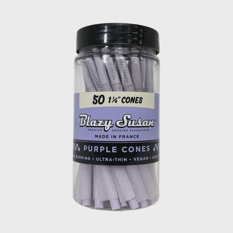 Blazy Susan Purple 1 1/4 Pre Rolled Cones 50 Count