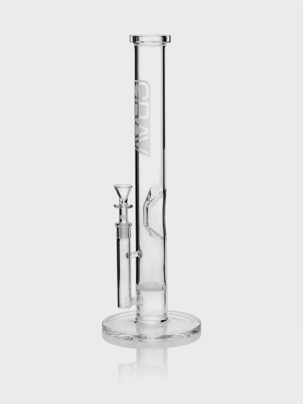 GRAV® Large, Clear Straight Base w/ Disc Water Pipe