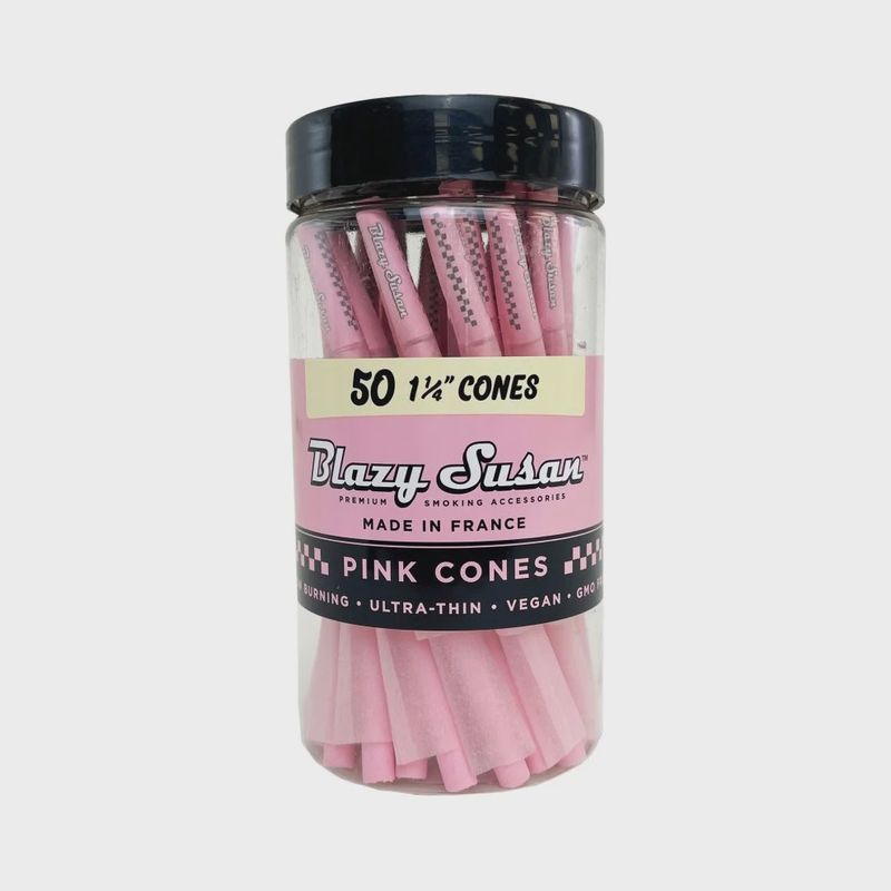 Blazy Susan Pink 1 1/4 Pre Rolled Cones 50 Count