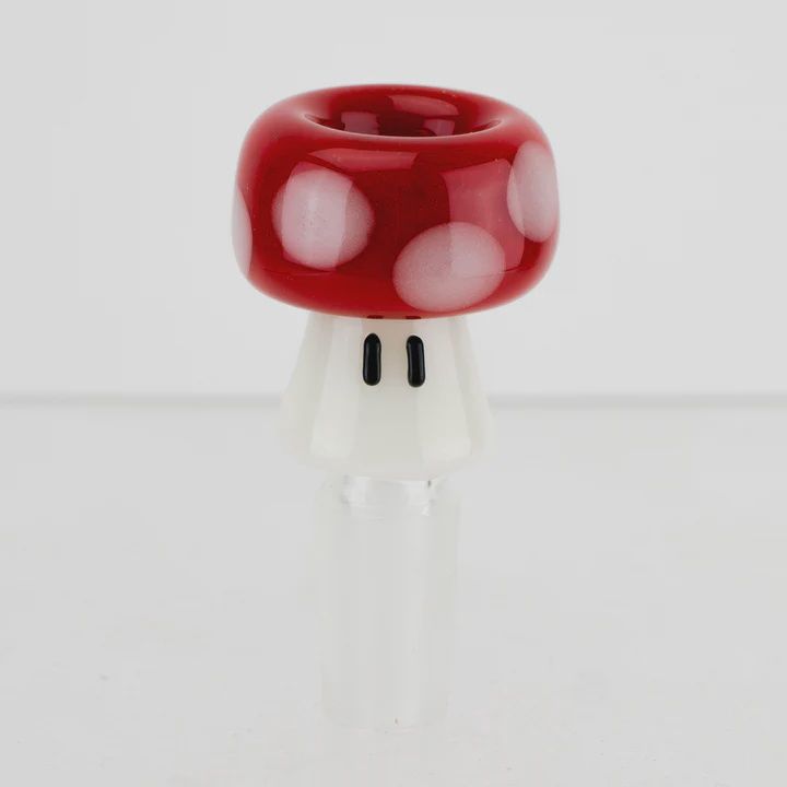 Red Mushroom 14mm Bowl by Empire Glassworks