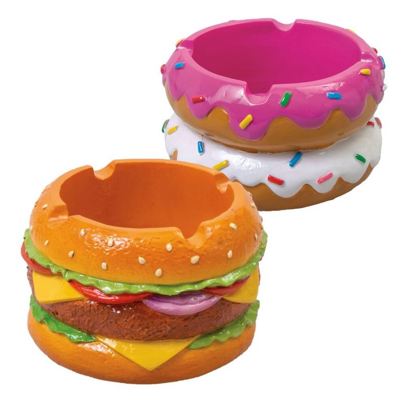 Donut or Burger Polyresin Ashtray by Fujima