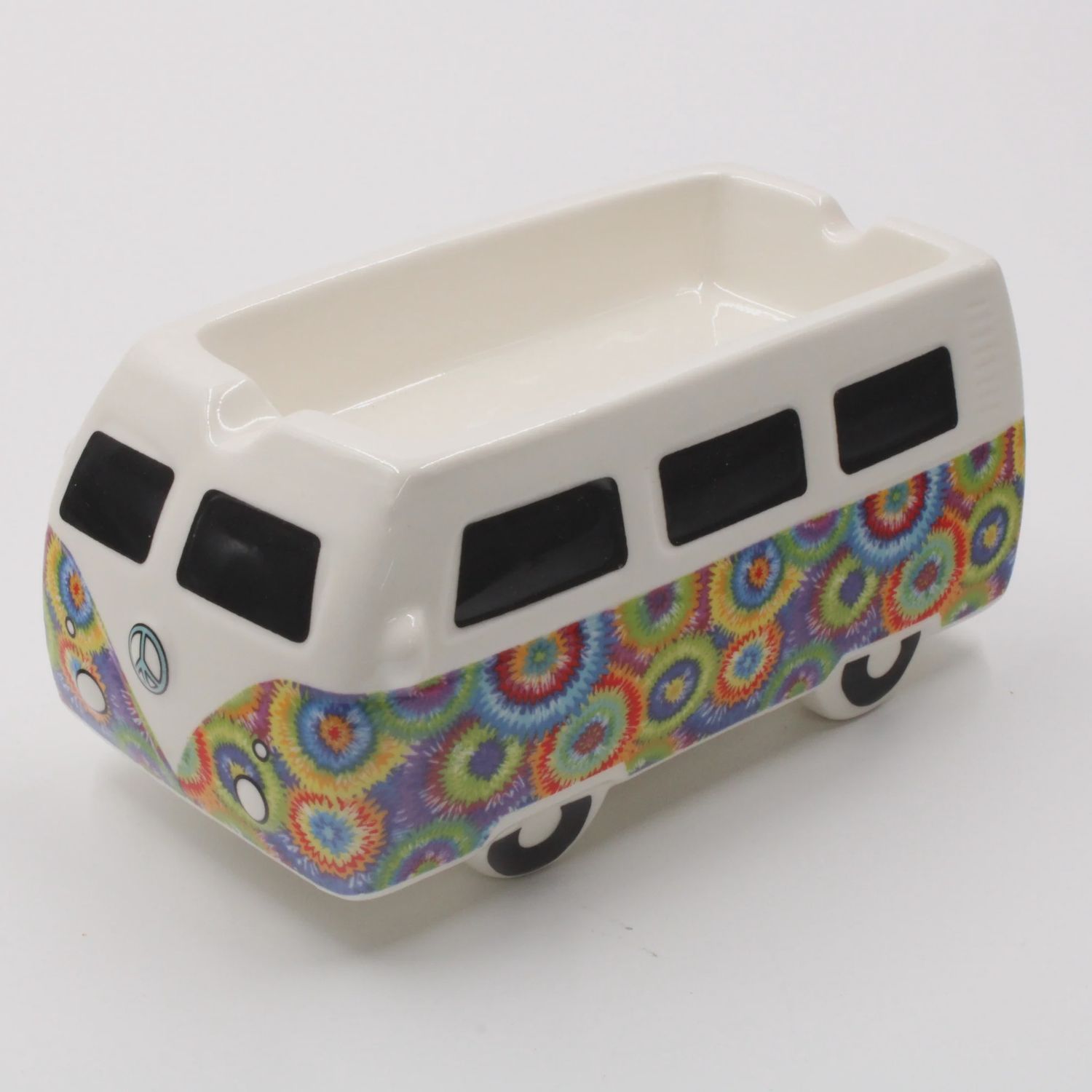 Vintage Hippie Bus Ceramic Ashtray - Tie Dye