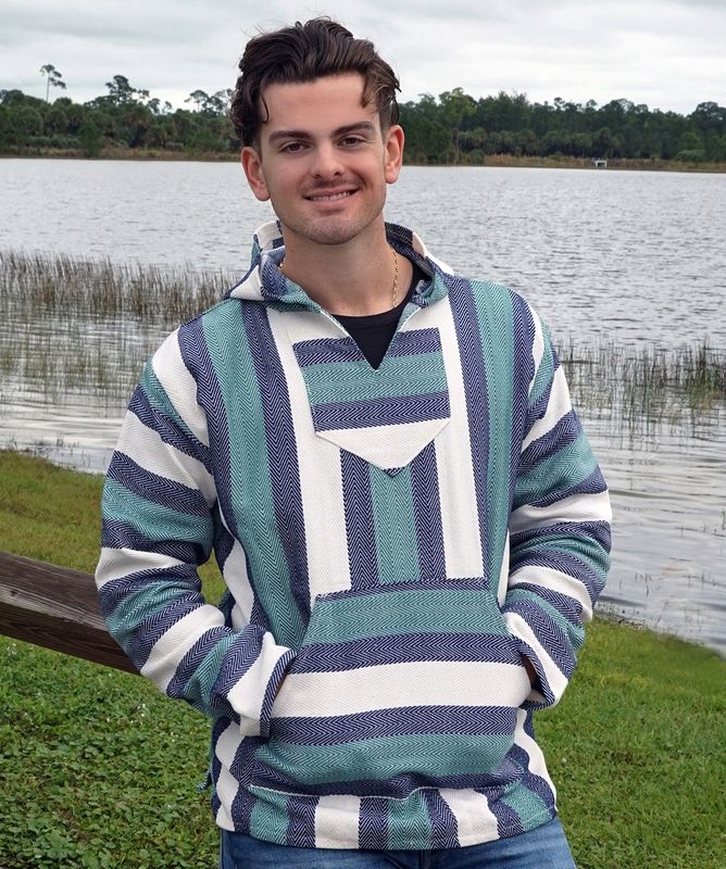 Earth Ragz Cotton Blend Baja Hoodie - Natural Teal