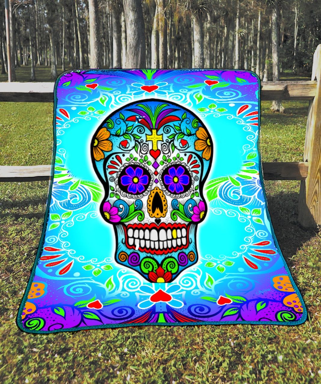 Earth Ragz Day of the Dead Throw Blanket