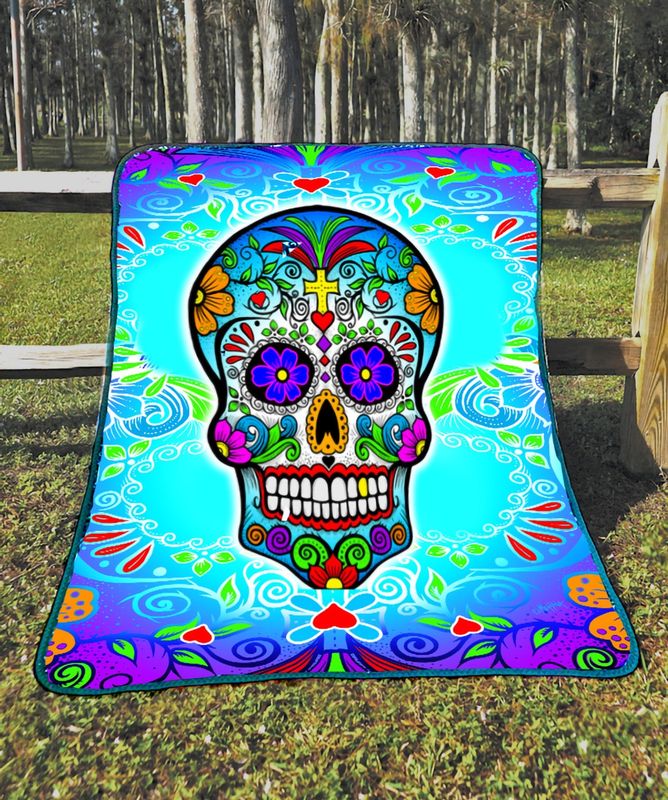 Earth Ragz Day of the Dead Throw Blanket