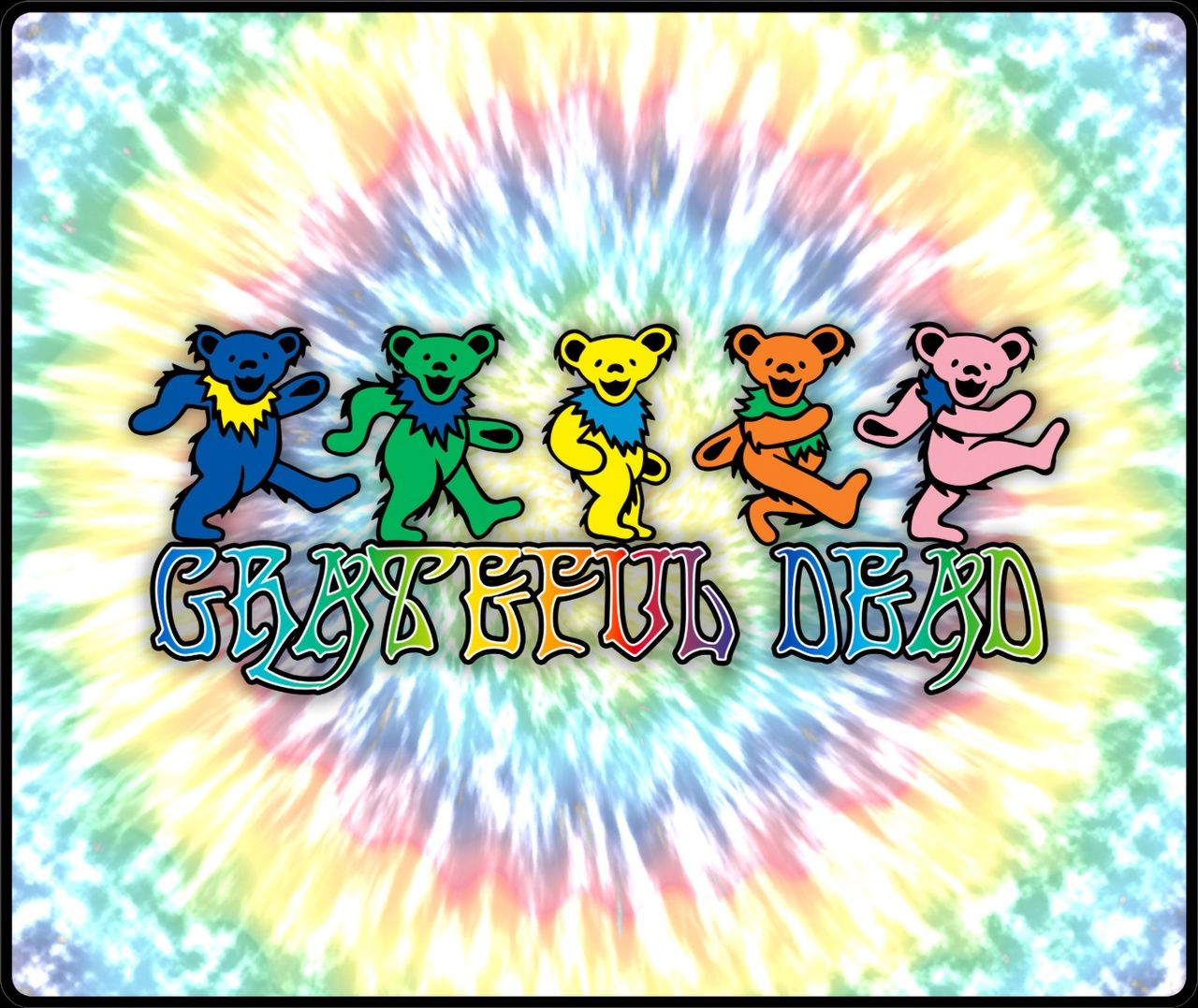 Earth Ragz Grateful Dead Dancing Bears Tie Dye Pastel Throw