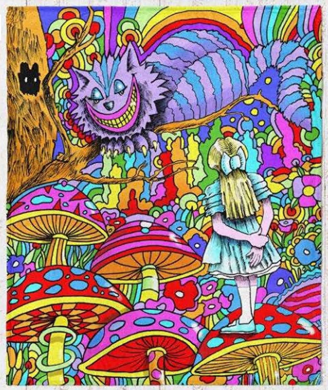 Earth Ragz Alice Cheshire Cat Throw Blanket