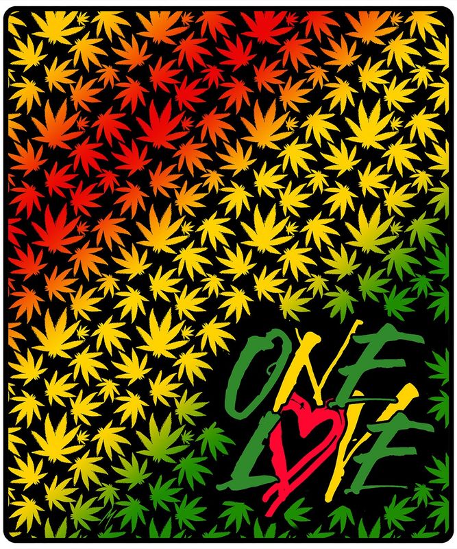 Earth Ragz 420 Throw Blanket - Rasta One Love