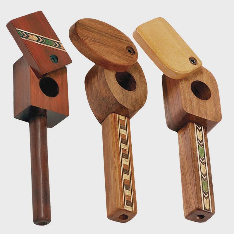 Marquee Inlay Swivel Lid Wood Hand Pipe