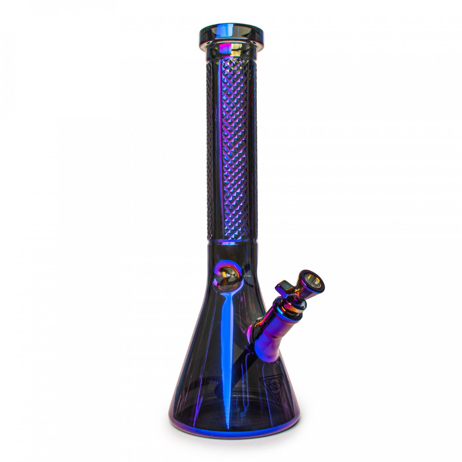 RED EYE TEK© 15" Terminator Facetted Traditions Series Water Pipe, Color: Metallic Blue