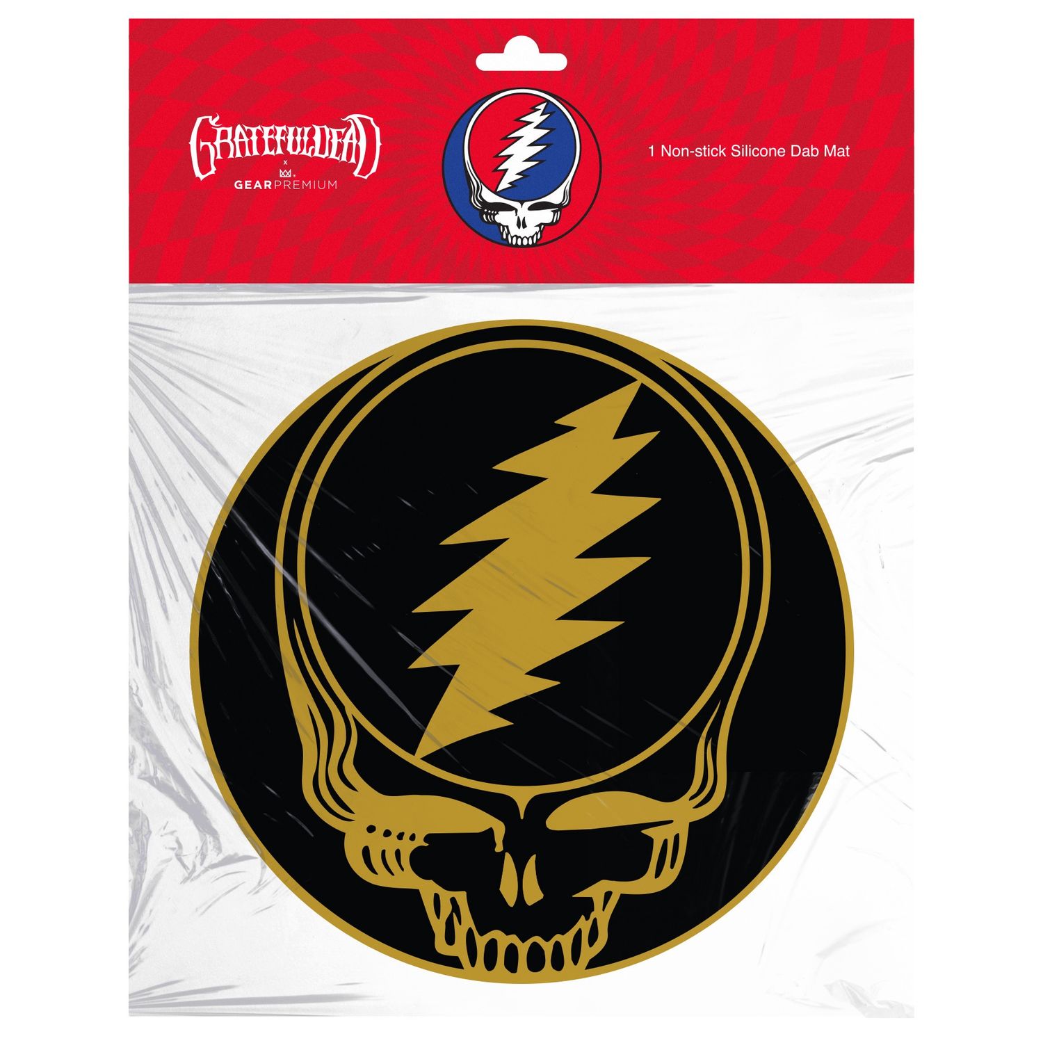 Grateful Dead 7.8” Black &amp; Gold Steal Your Face Dab Mat