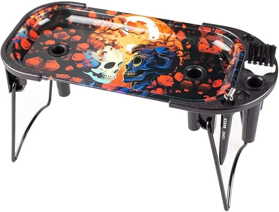 Elevated Metal Rolling Tray &amp; Cone Loader Kit - Death Kiss