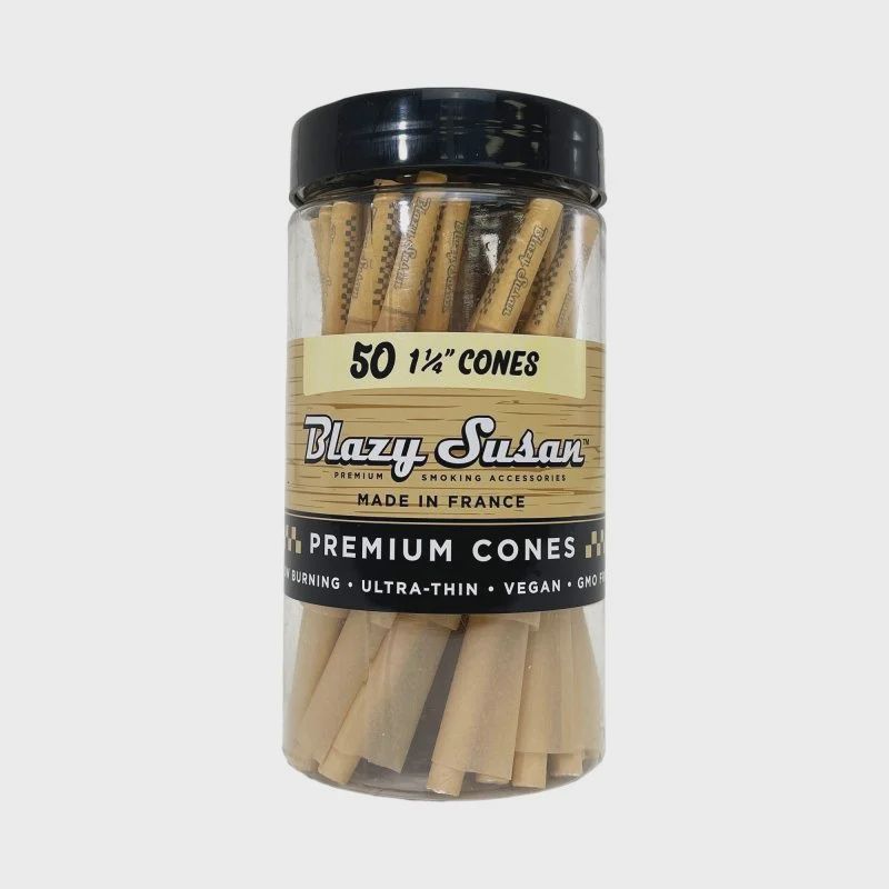 Blazy Susan Unbleached 1 1/4 Pre Rolled Cones 50 Count