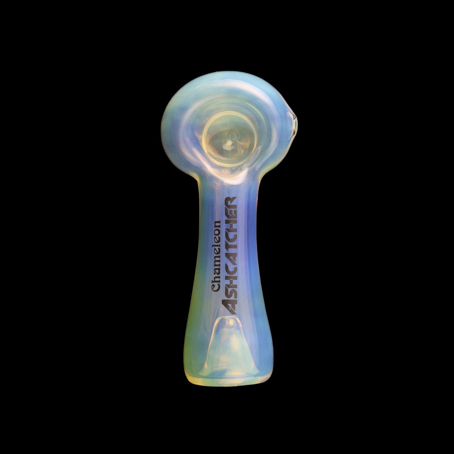 Big Bowl Ash Catcher Glass Pipe By Chameleon Glass, Color: Color Change