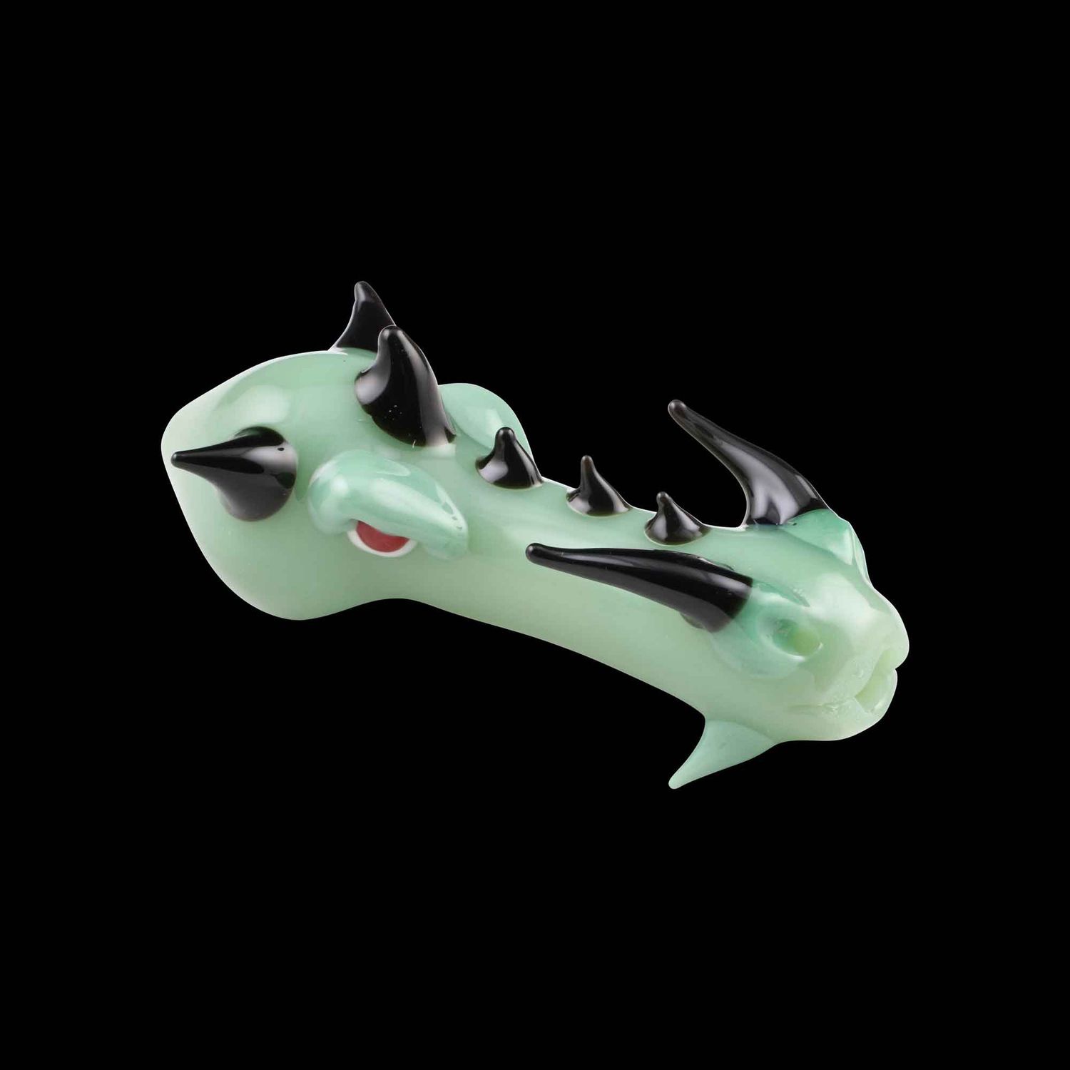 Dragon Head Glass Pipe By Chameleon Glass, Color: MintGreen