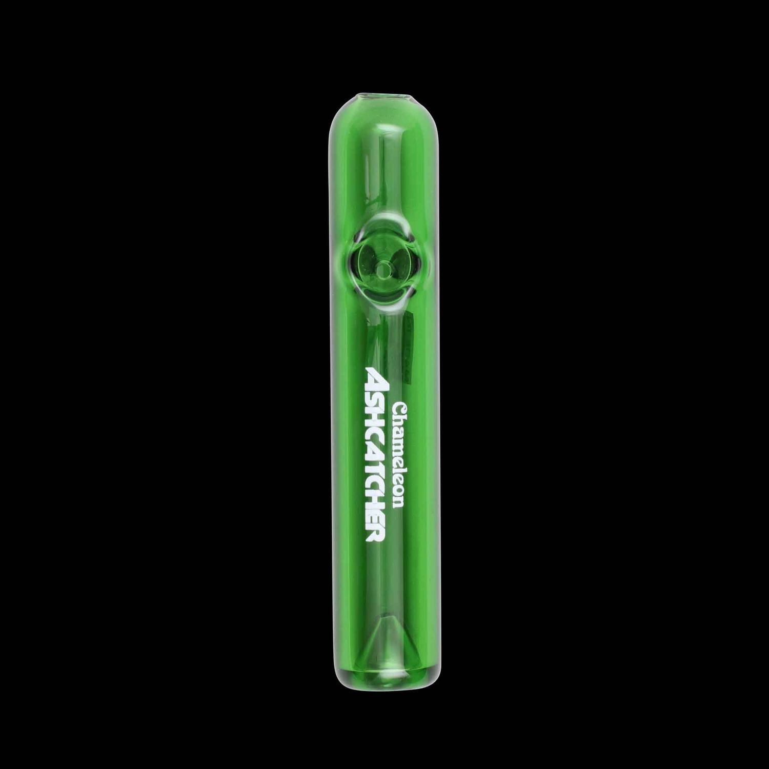 Ash Catcher Steamroller Glass Pipe By Chameleon Glass, Color: Green