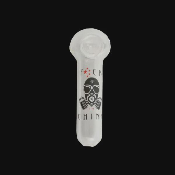 F*CK China Glass pipe By Chameleon Glass, Color: Clear