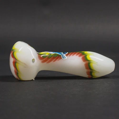 Reggae Wave Glass Pipe By Chameleon Glass, Color: White