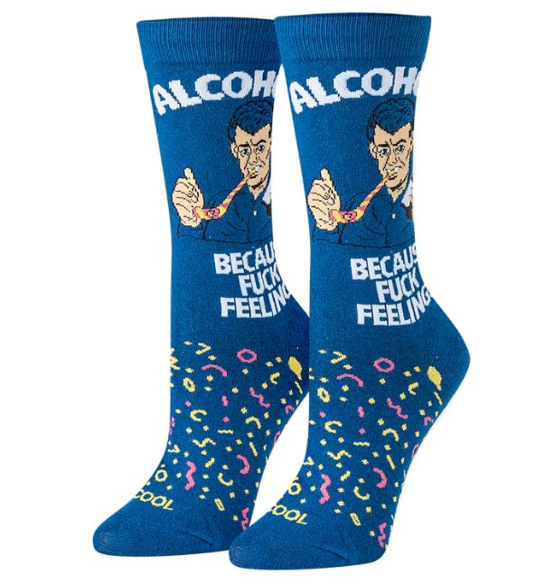 Alcohol Fuck Feelings Women's Crew Socks