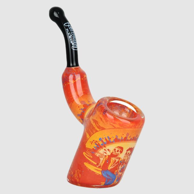 Grateful Dead x Pulsar Inside Print Glass Sherlock Hand Pipe - 4" / Sunset Dance
