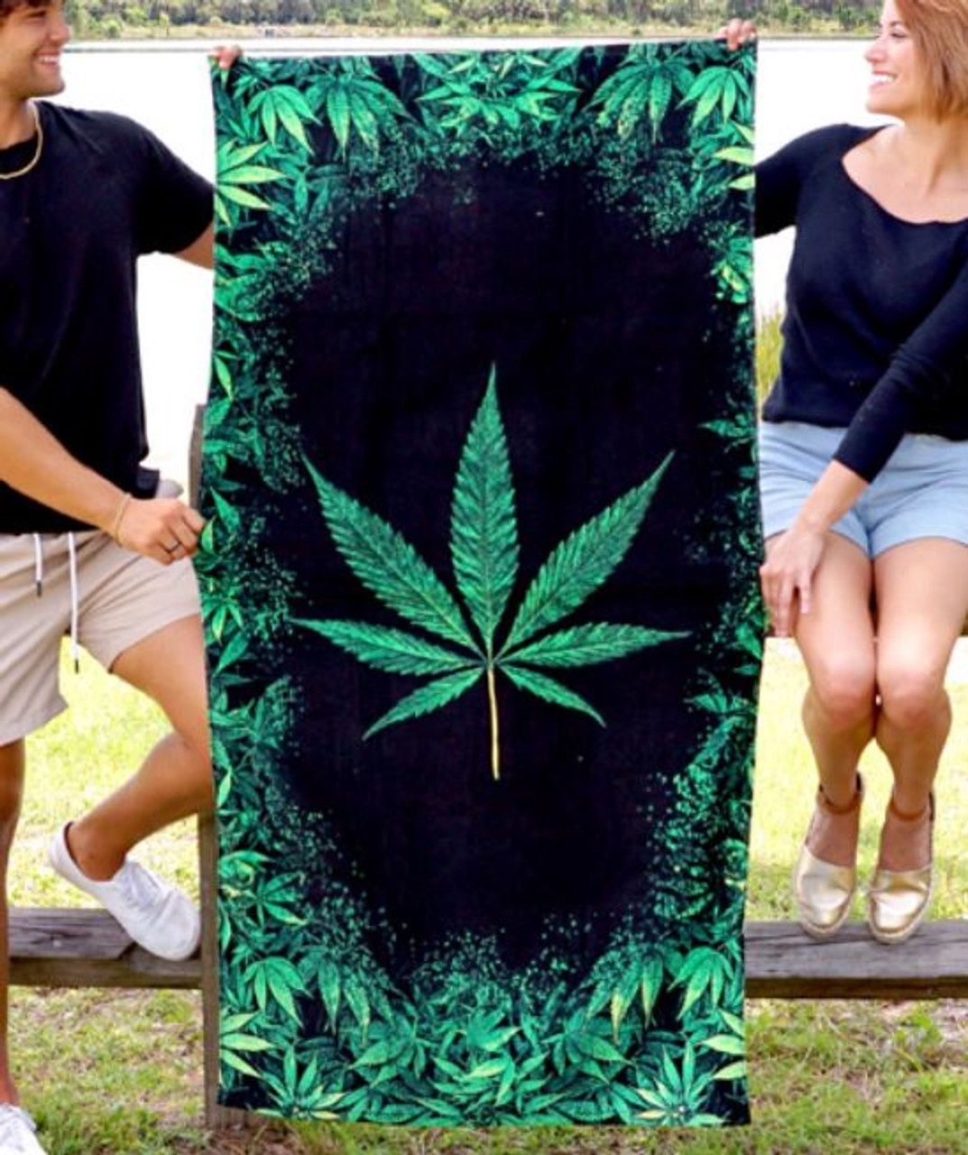 Earth Ragz Beach Towel - Weed Garden