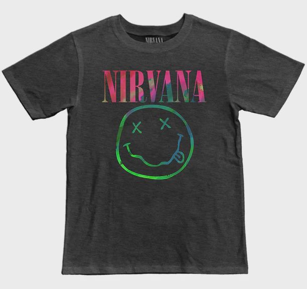 Nirvana Colorful Smiley  T-Shirt, Size: Small