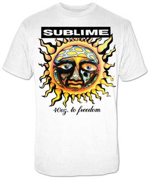 Sublime 40oz To Freedom White T-Shirt, Size: 2X-Large