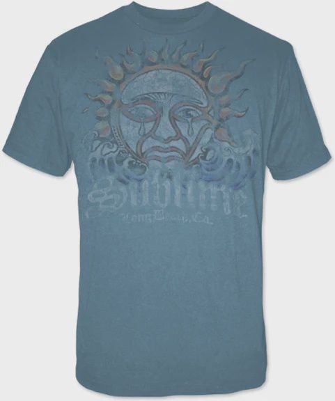 Sublime Blue Mens Sun Stone Blue T-Shirt, Size: Small